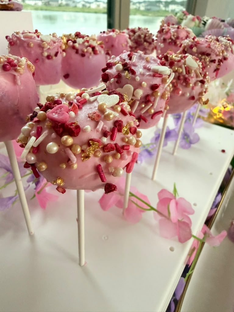 Pink cake pops