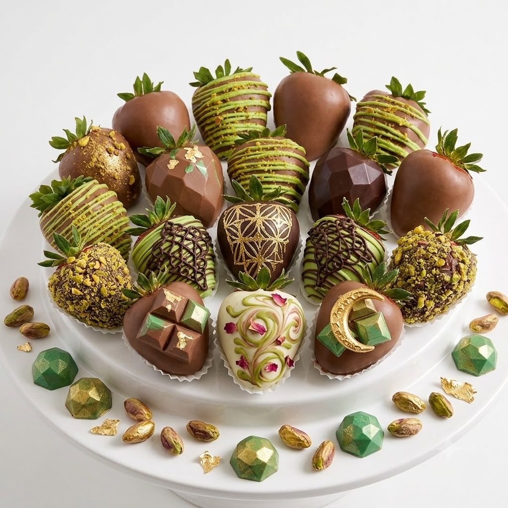 Dubai-style pistachio strawberries
